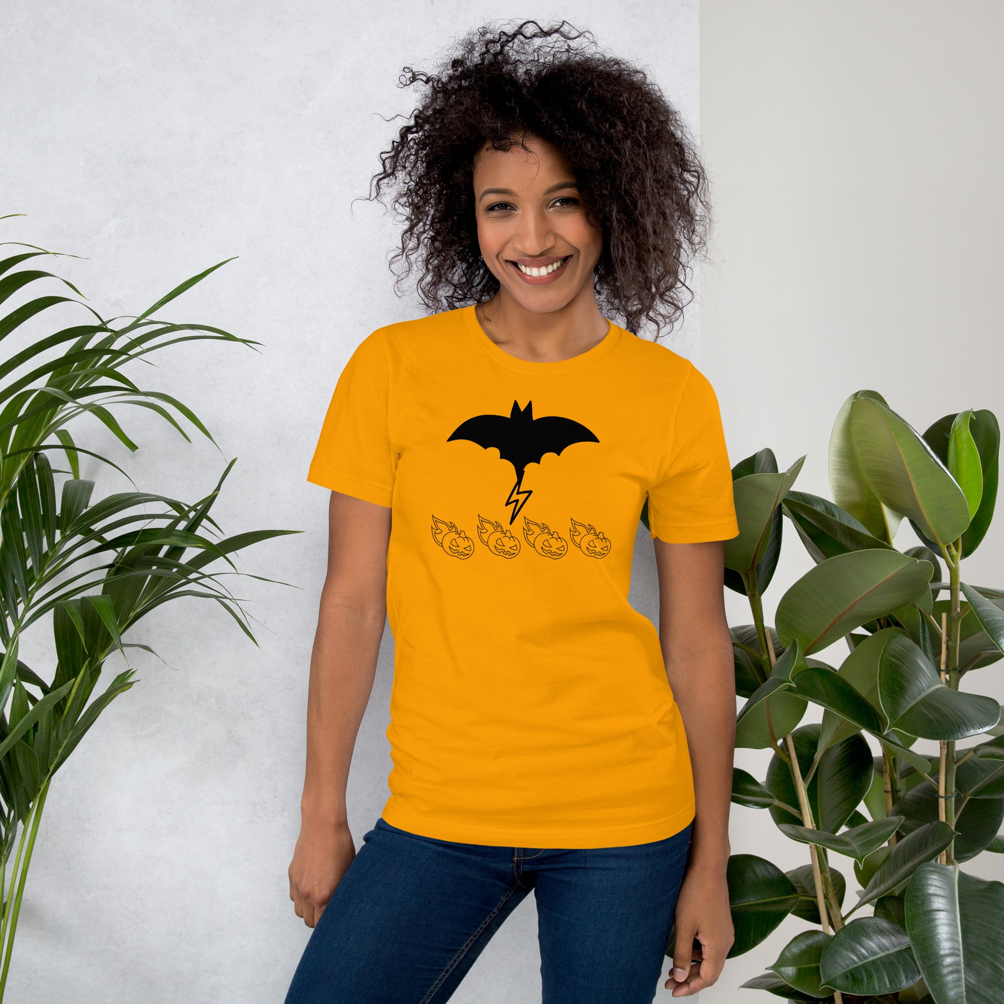 Unisex T-Shirt - Bat & Pumpkin Graphic