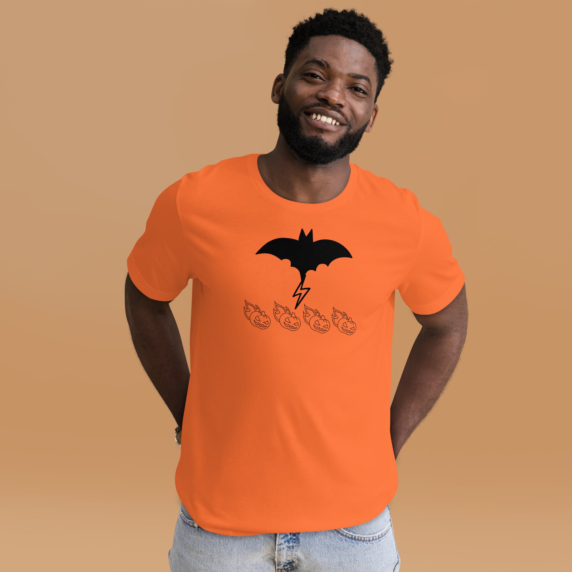 Unisex T-Shirt - Bat & Pumpkin Graphic