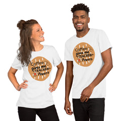 Unisex Staple T-Shirt: with Slogan coffee gives me teacher powers