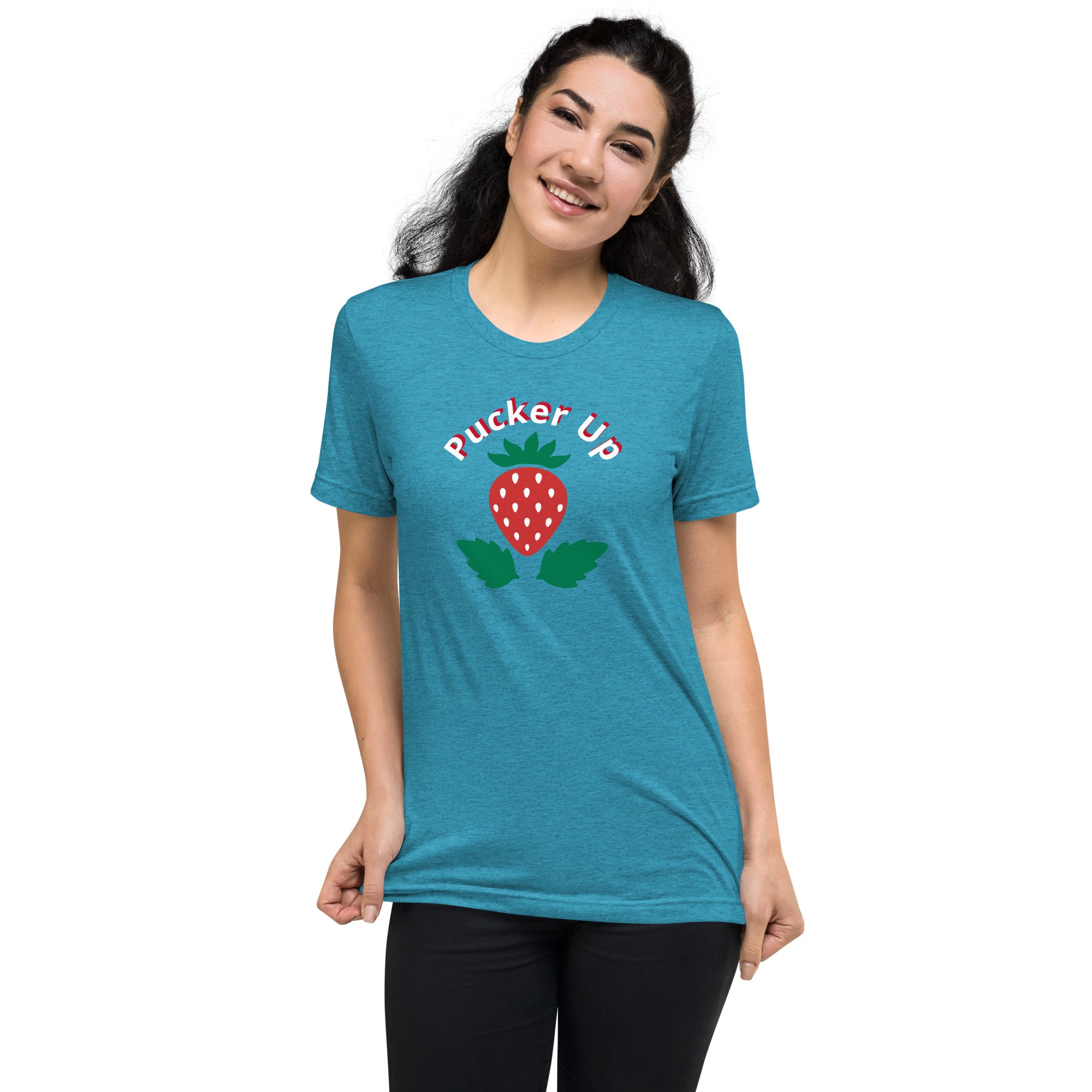 Unisex Tri-Blend Pucker Up T-Shirt: Comfortable, Elastic & Durable