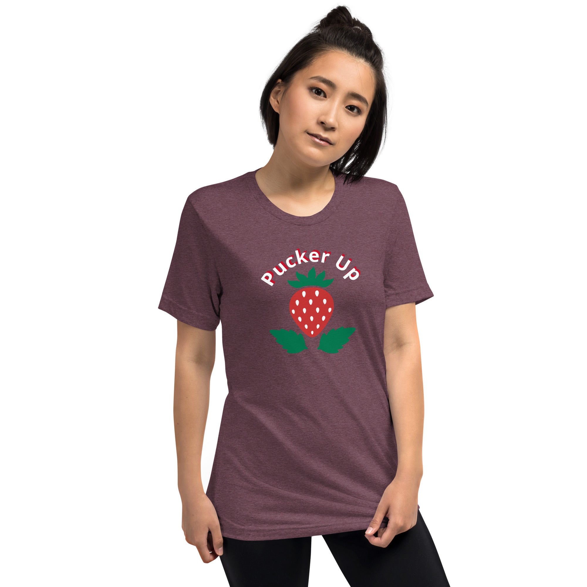 Unisex Tri-Blend Pucker Up T-Shirt: Comfortable, Elastic & Durable