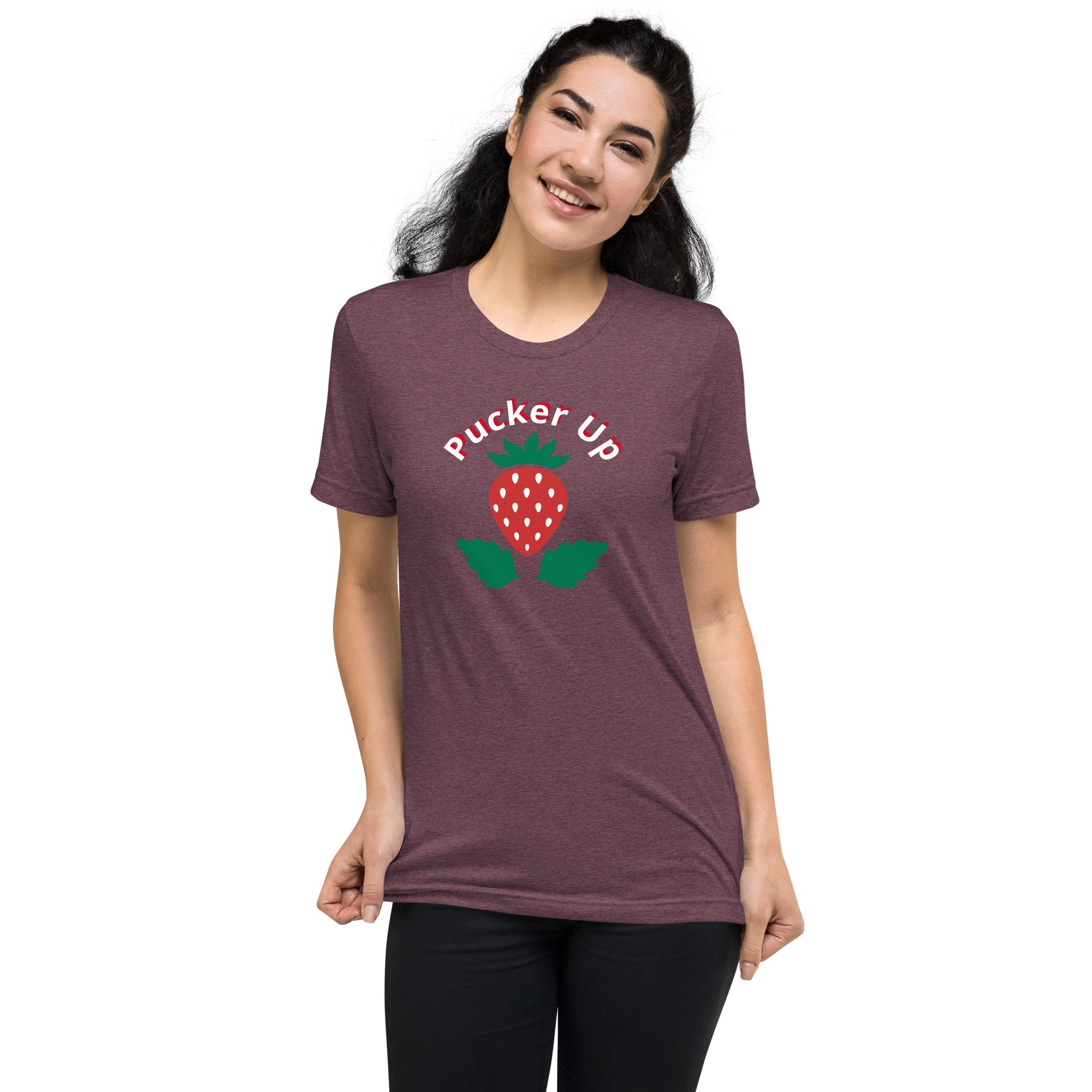 Unisex Tri-Blend Pucker Up T-Shirt: Comfortable, Elastic & Durable