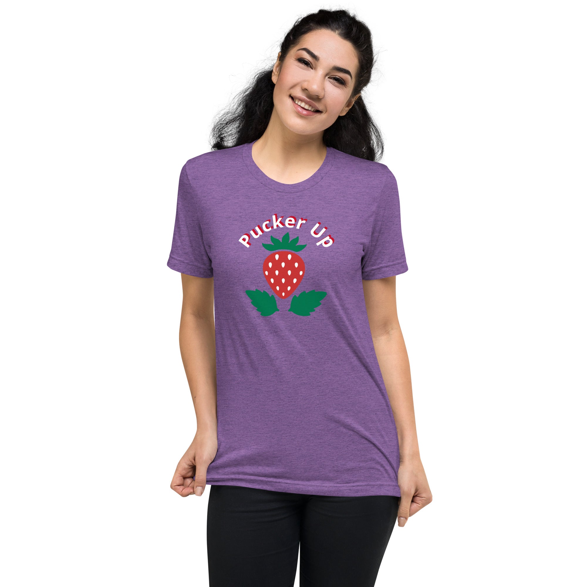 Unisex Tri-Blend Pucker Up T-Shirt: Comfortable, Elastic & Durable