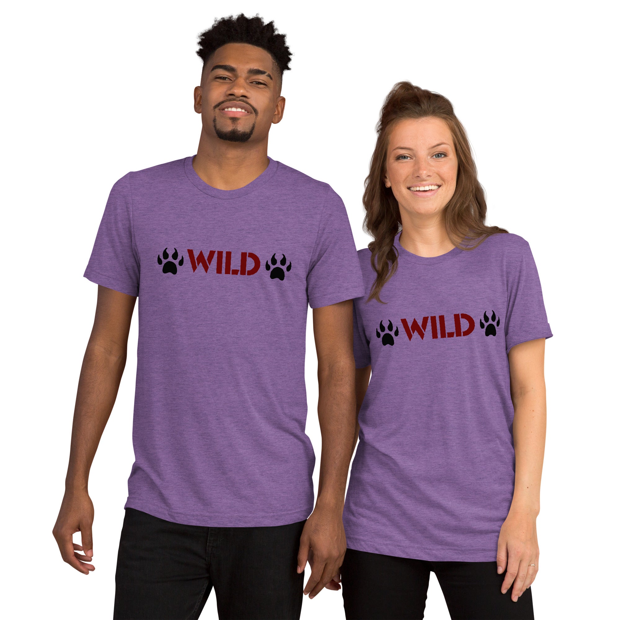 Unisex Tri-Blend Wild Paws T-Shirt: Comfortable, Elastic & Durable