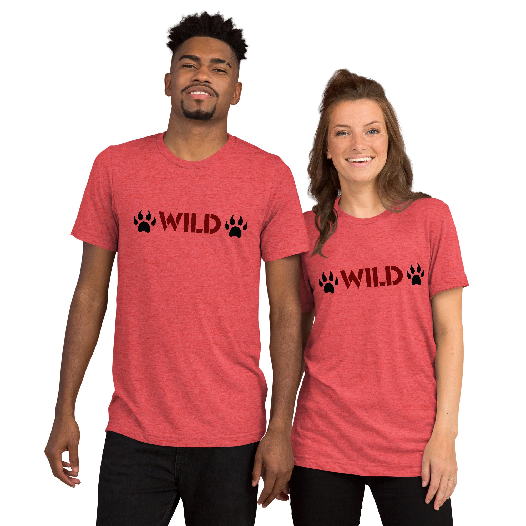 Unisex Tri-Blend Wild Paws T-Shirt: Comfortable, Elastic & Durable