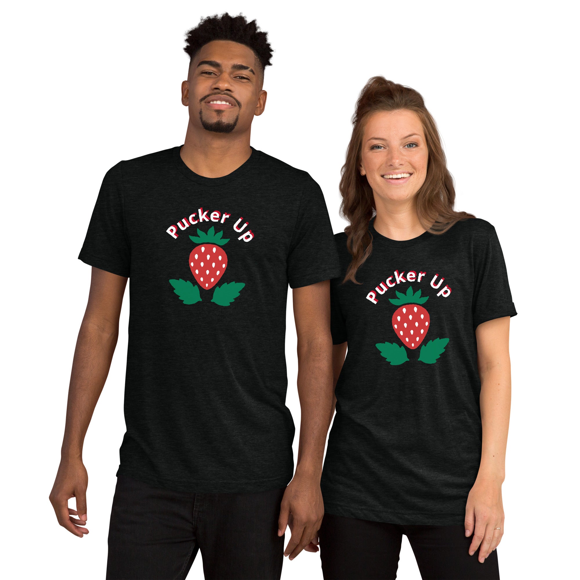 Unisex Tri-Blend Pucker Up T-Shirt: Comfortable, Elastic & Durable