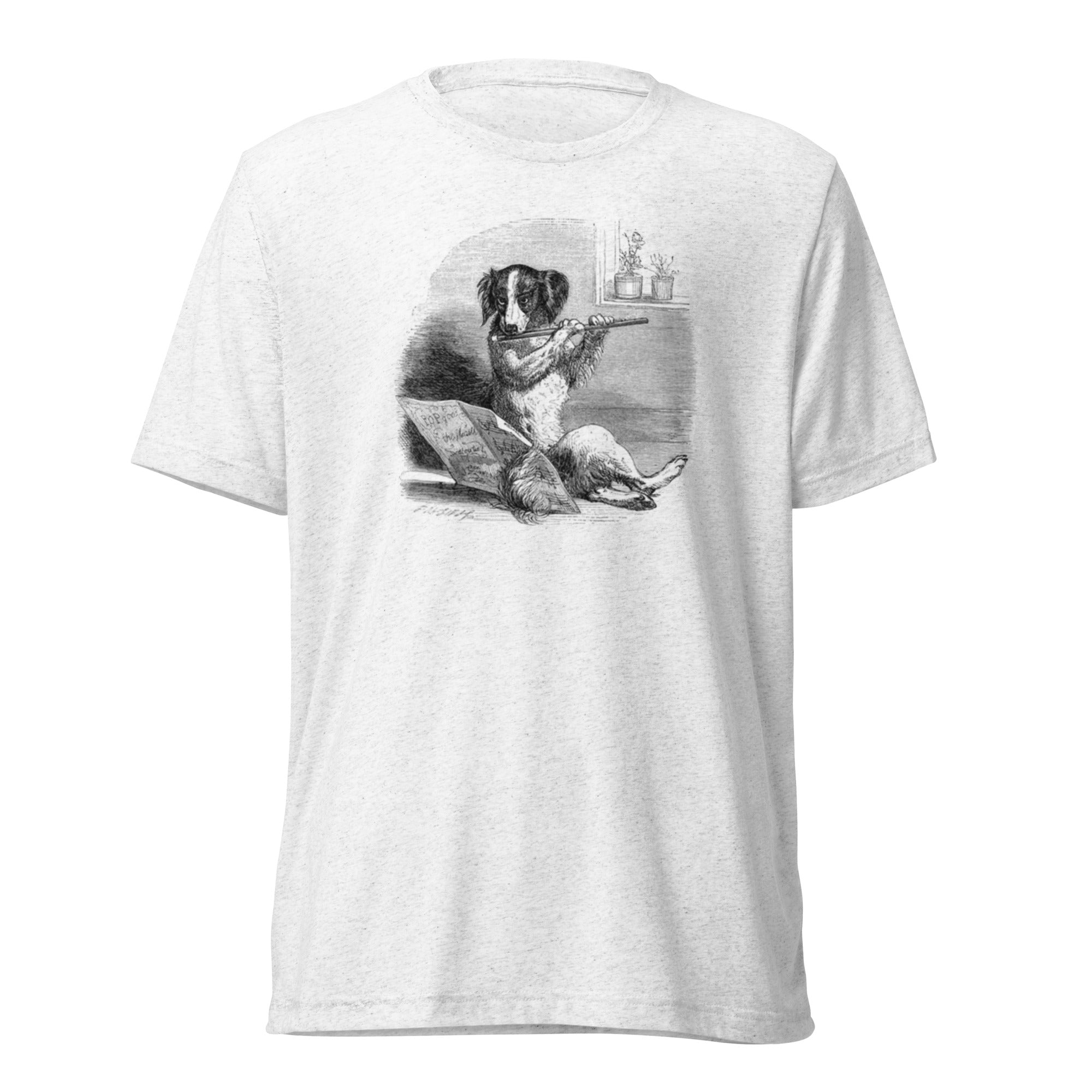 Unisex Tri-Blend T-Shirt: Comfortable & Durable with Dog Flute Graphic