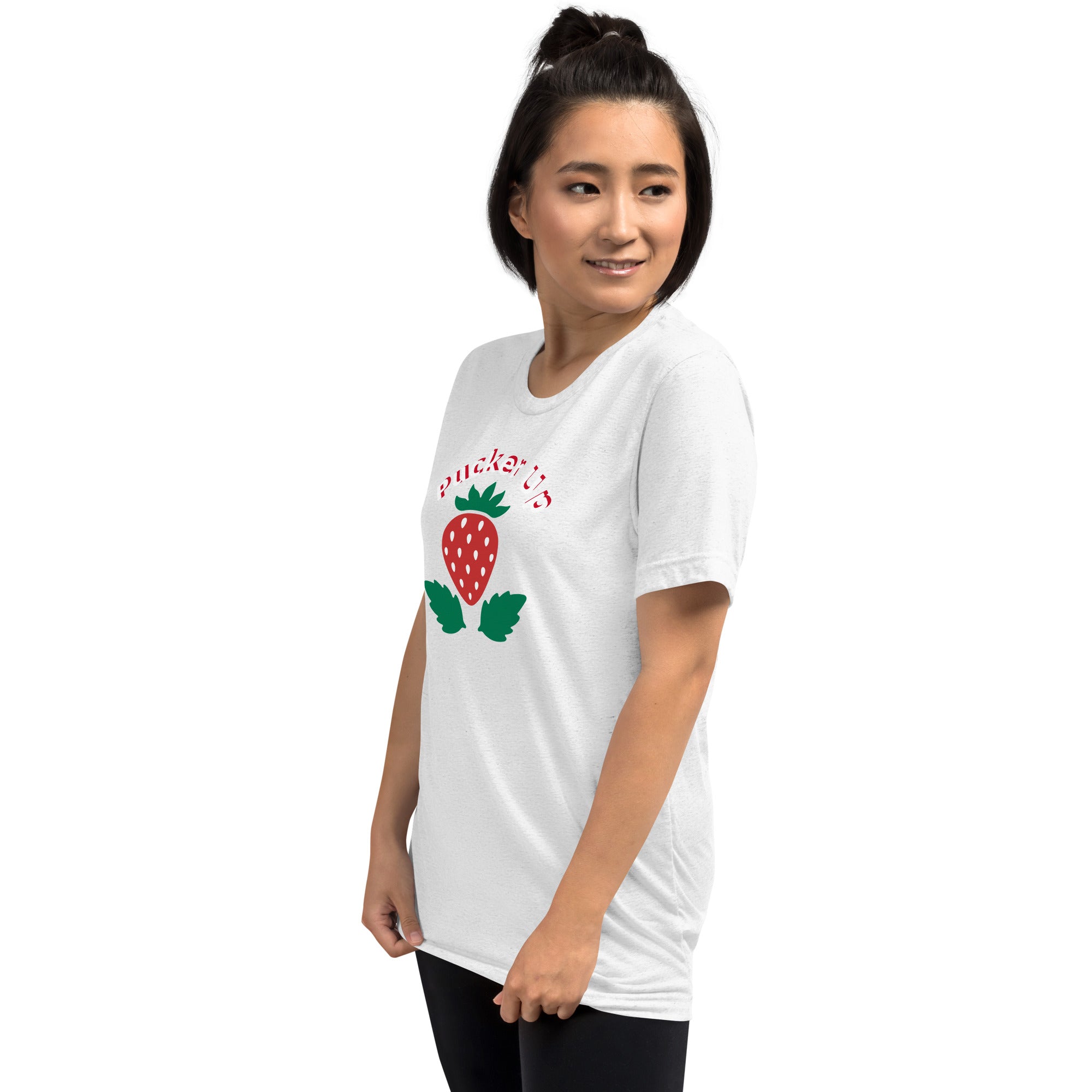 Unisex Tri-Blend Pucker Up T-Shirt: Comfortable, Elastic & Durable