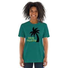 Unisex Tri-Blend Palm Paradise T-Shirt: Comfortable, Elastic & Durable