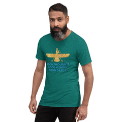 Faravahar Symbol Tee: Good Thoughts, Good Words, Good Deeds