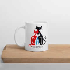 White Glossy Ceramic Mug For Cat Lovers