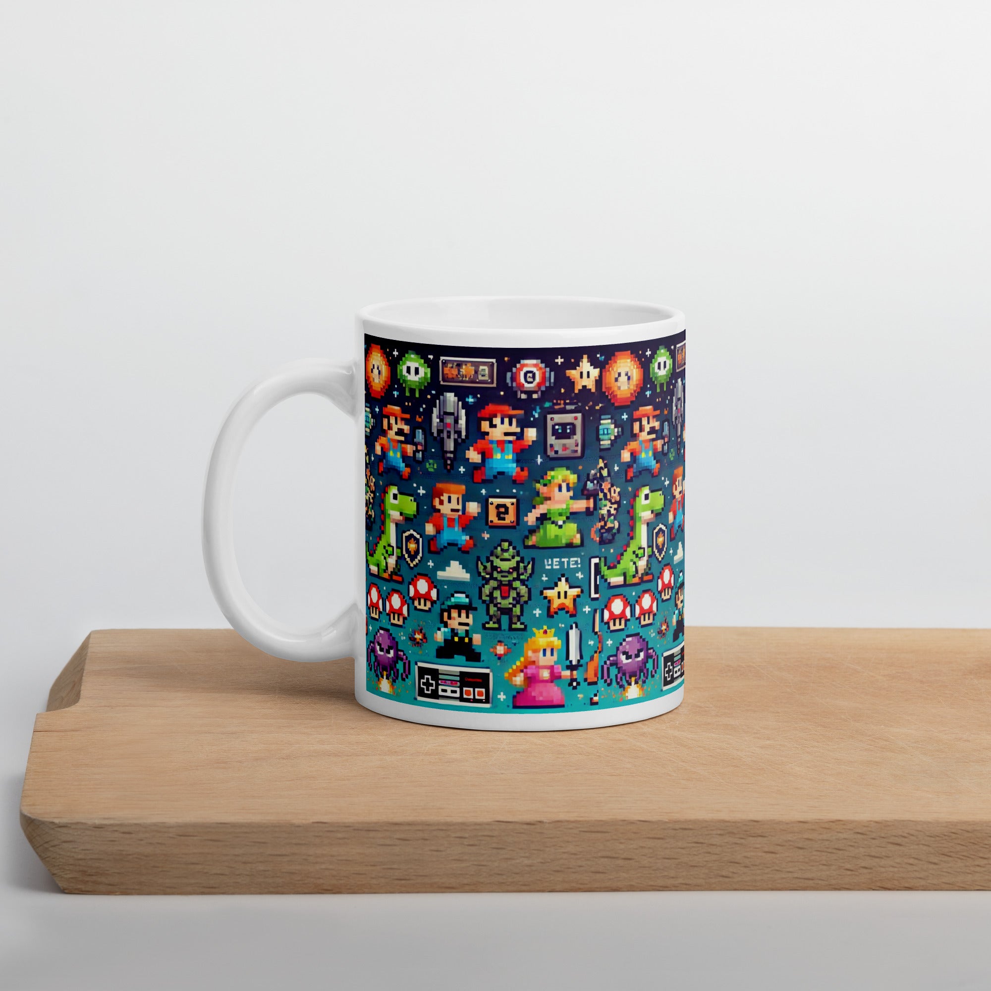 Retro Gamer Pixel Art Ceramic Mug