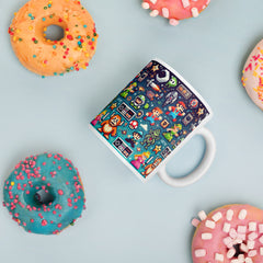 Retro Gamer Pixel Art Ceramic Mug