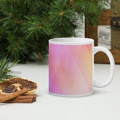 Geo Glow White glossy Ceramic mug