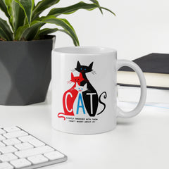 White Glossy Ceramic Mug For Cat Lovers