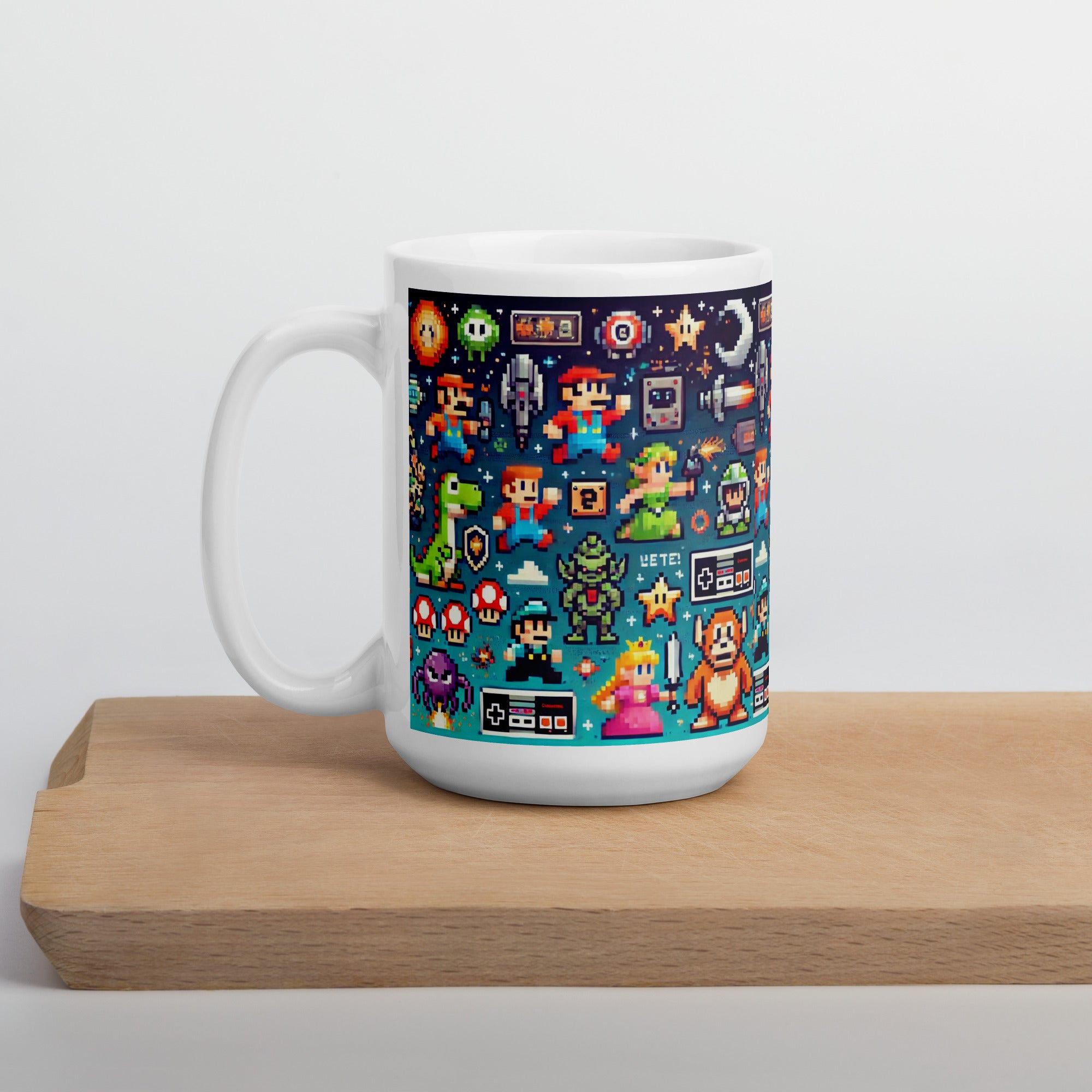 Retro Gamer Pixel Art Ceramic Mug