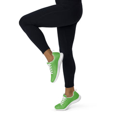 Women’s Lightweight Athletic Shoes - Sporty Style in Vibrant Kelly Green