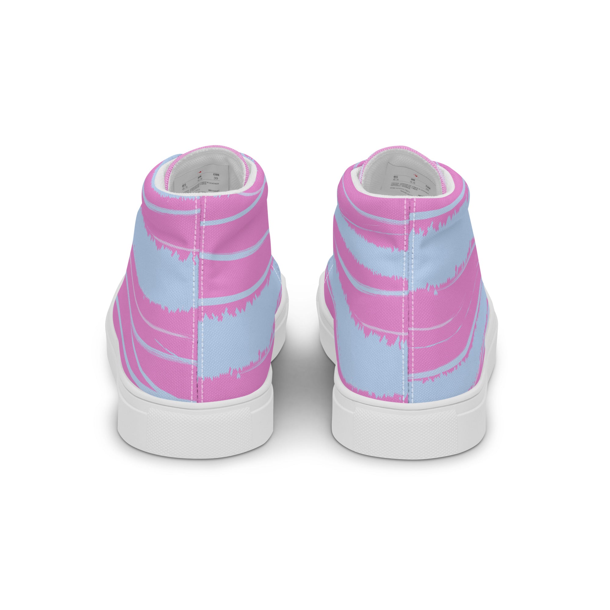 Abstract Pink Women’s High Top Canvas Shoes - Vibrant, Comfortable, and Stylish