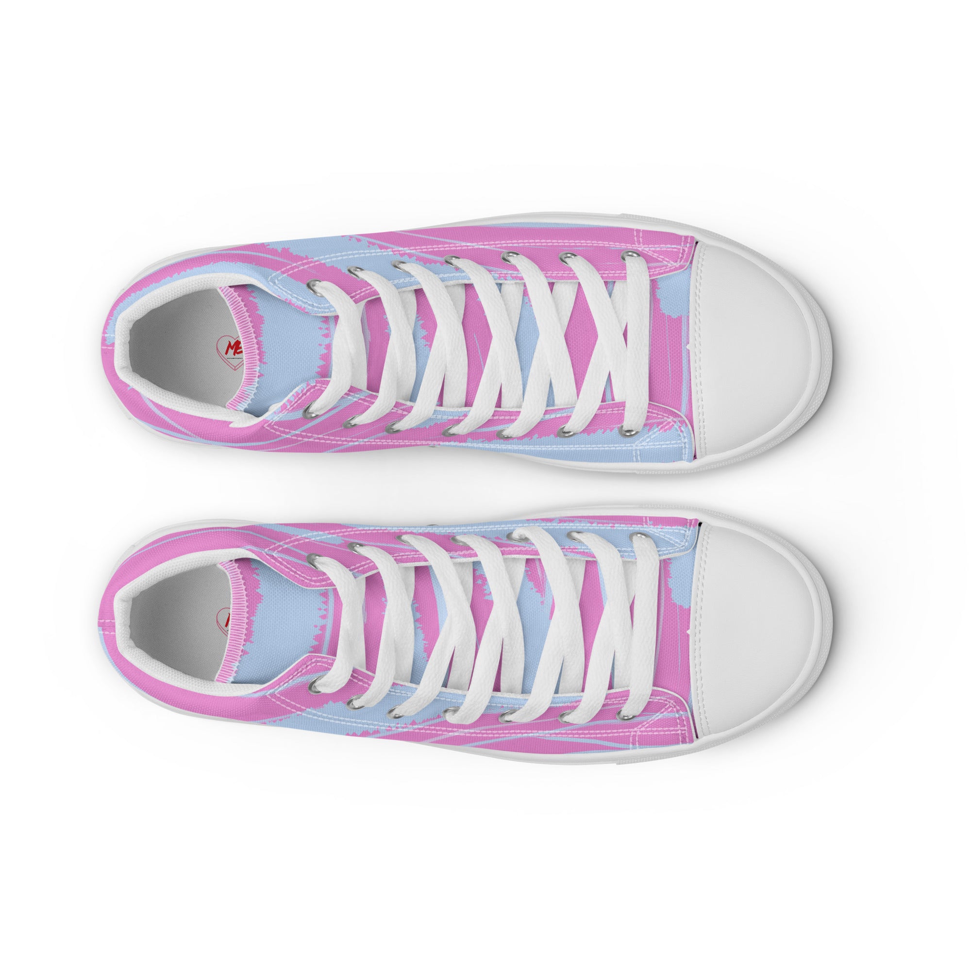 Abstract Pink Women’s High Top Canvas Shoes - Vibrant, Comfortable, and Stylish