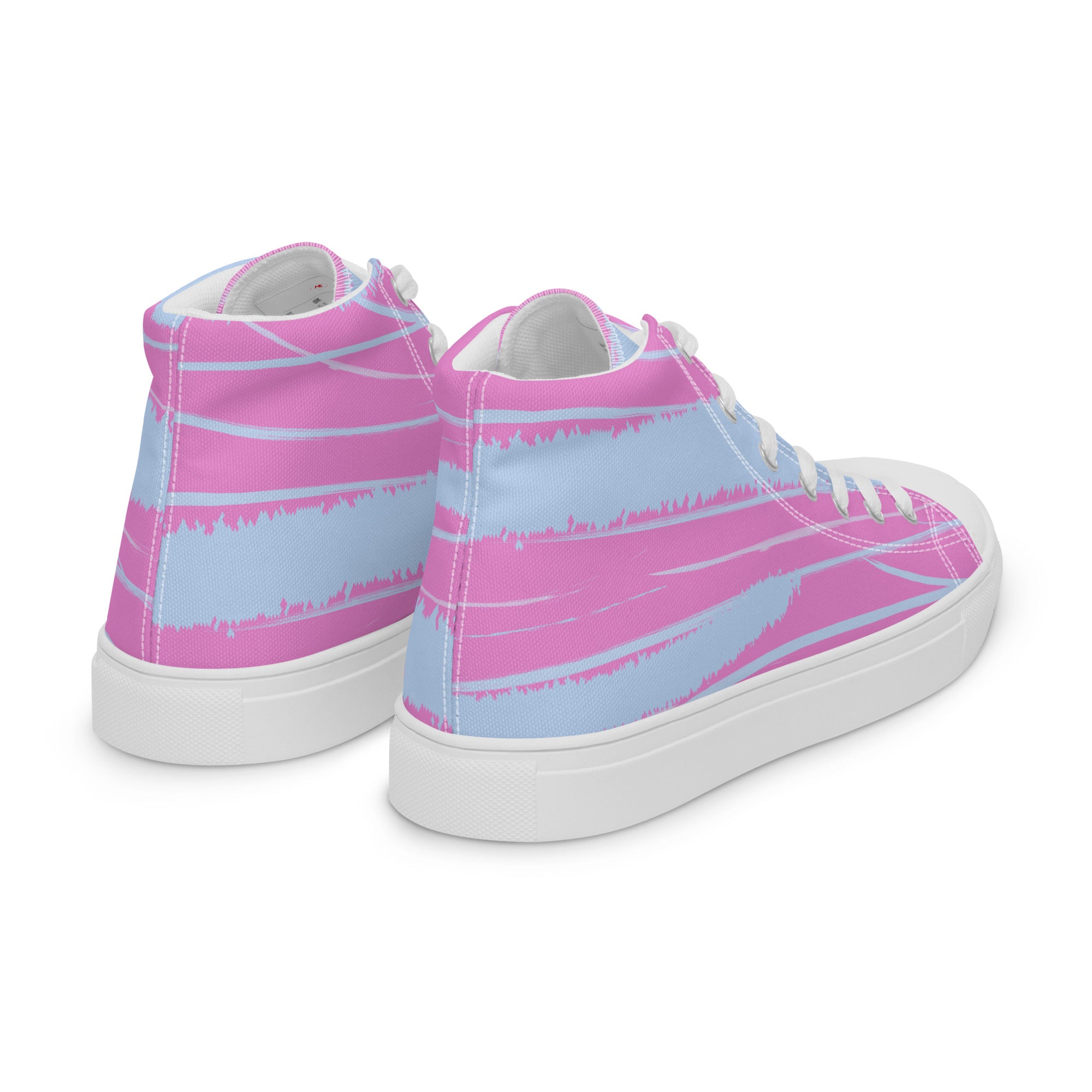 Abstract Pink Women’s High Top Canvas Shoes - Vibrant, Comfortable, and Stylish