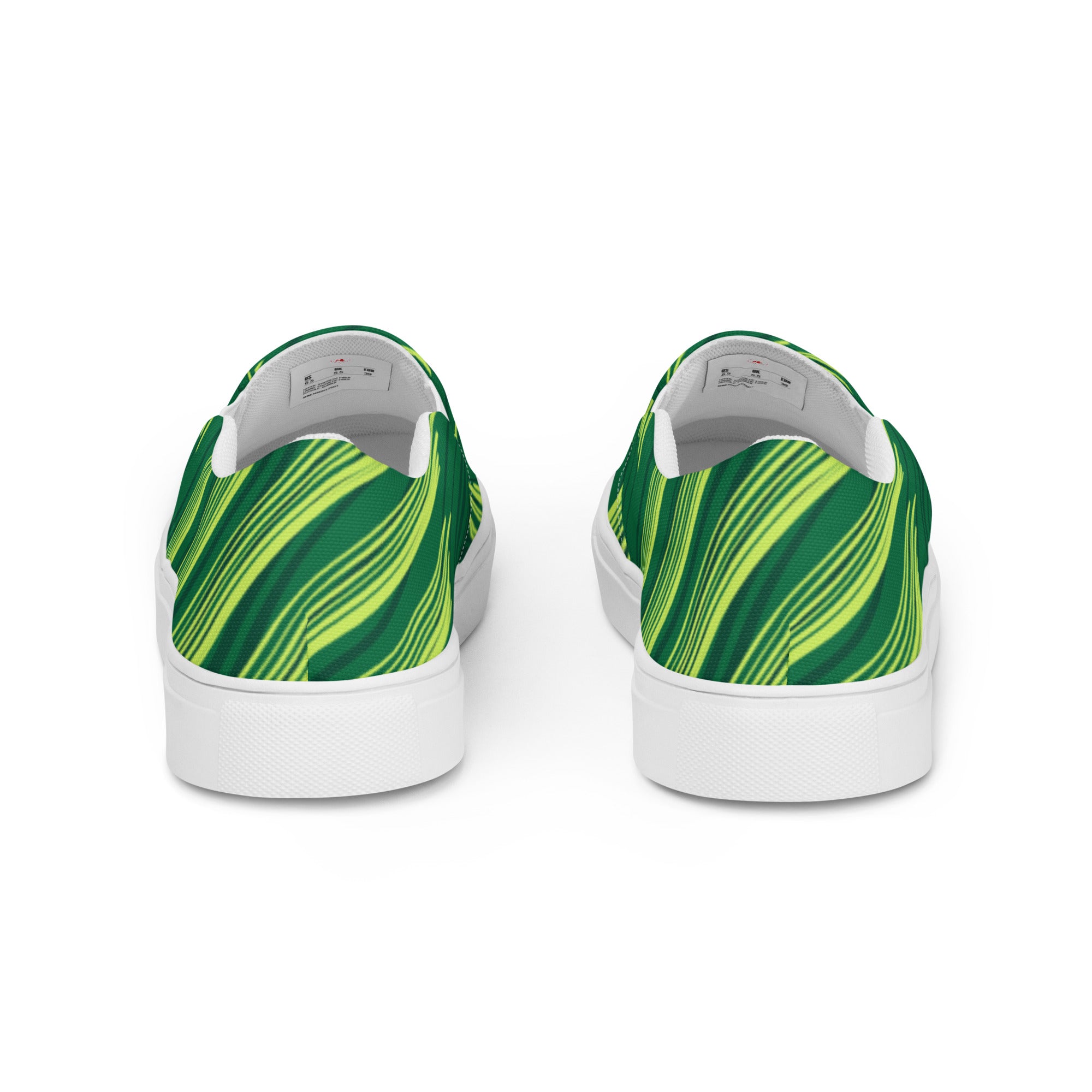 Abstract Green Pattern Women’s slip-on canvas shoes