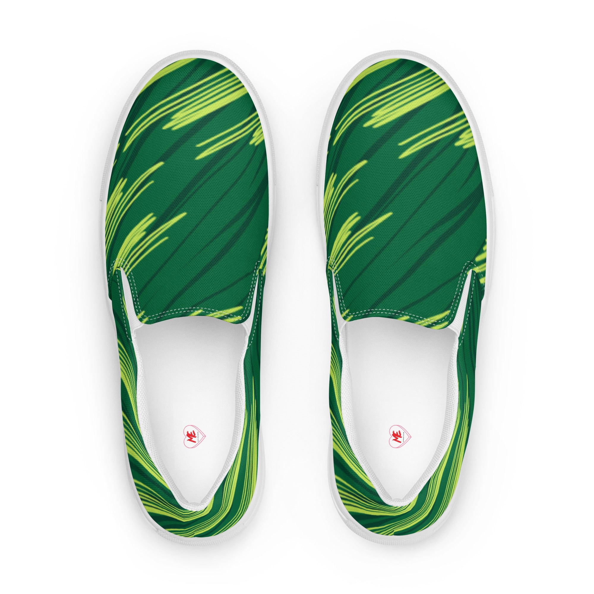 Abstract Green Pattern Women’s slip-on canvas shoes